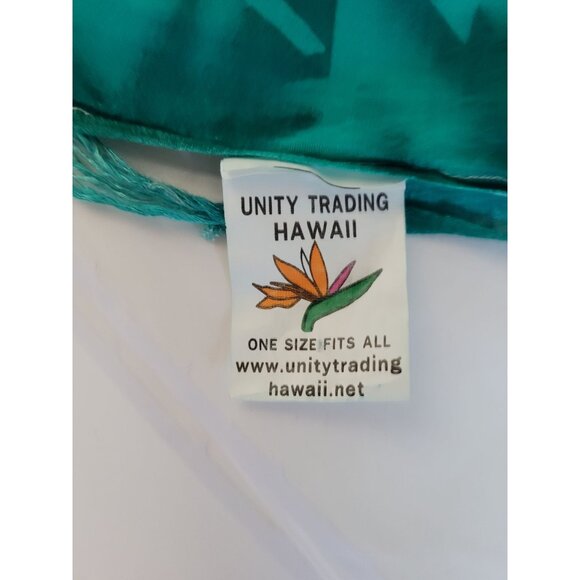 Unity Trading Hawaii Sarong Wrap Turquoise Floral Print 100% Rayon One Size Fits - Picture 6 of 7